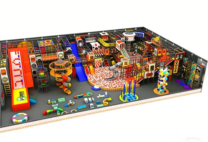 Large Candy Indoor Playground with Huge Maze Play Structure for Kids
